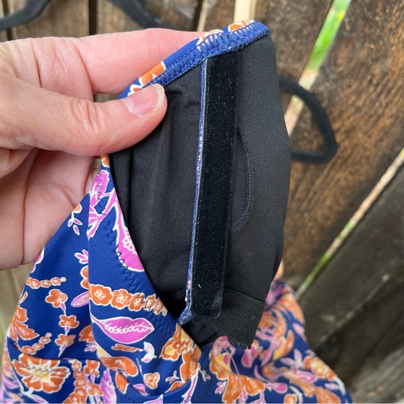 J Crew Ruched One Shoulder One Piece Floral Block Print Swimsuit NWT Sz 0 - Picture 12 of 16